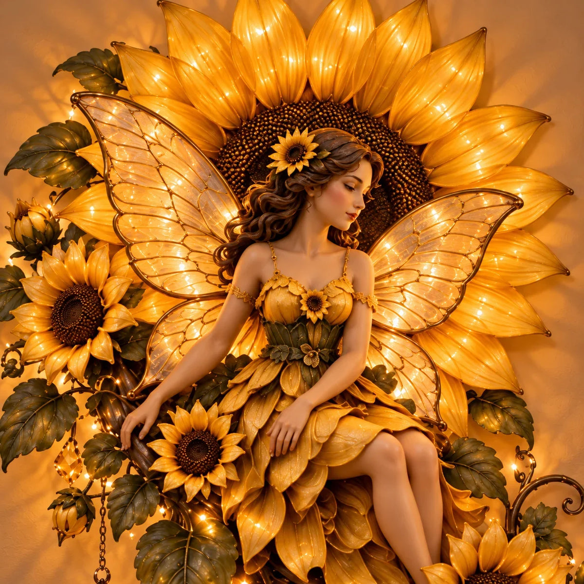 🌹🧚‍♀️Enchanted Flower Fairy Wall Light✨Cascading Floral Decor