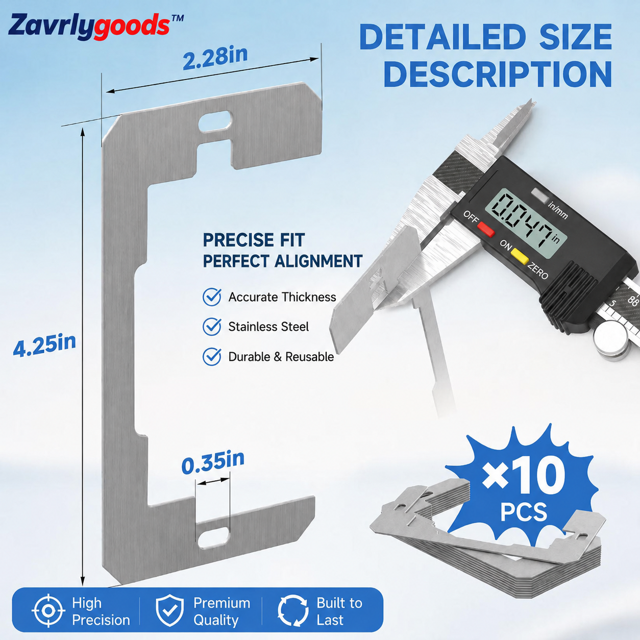 ZAVRLYGOODS™ Wall Plate Spacers for Electrical Outlets – Heavy-Duty Metal Outlet Leveling Plates for Loose, Recessed & Crooked Boxes