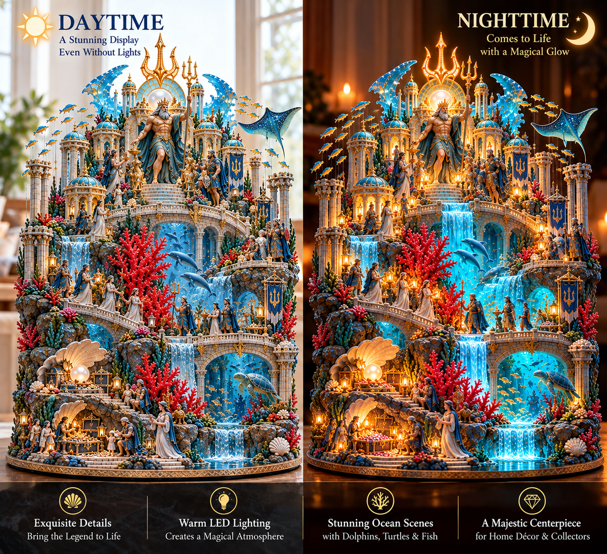 Atlantis daytime and nighttime comparison