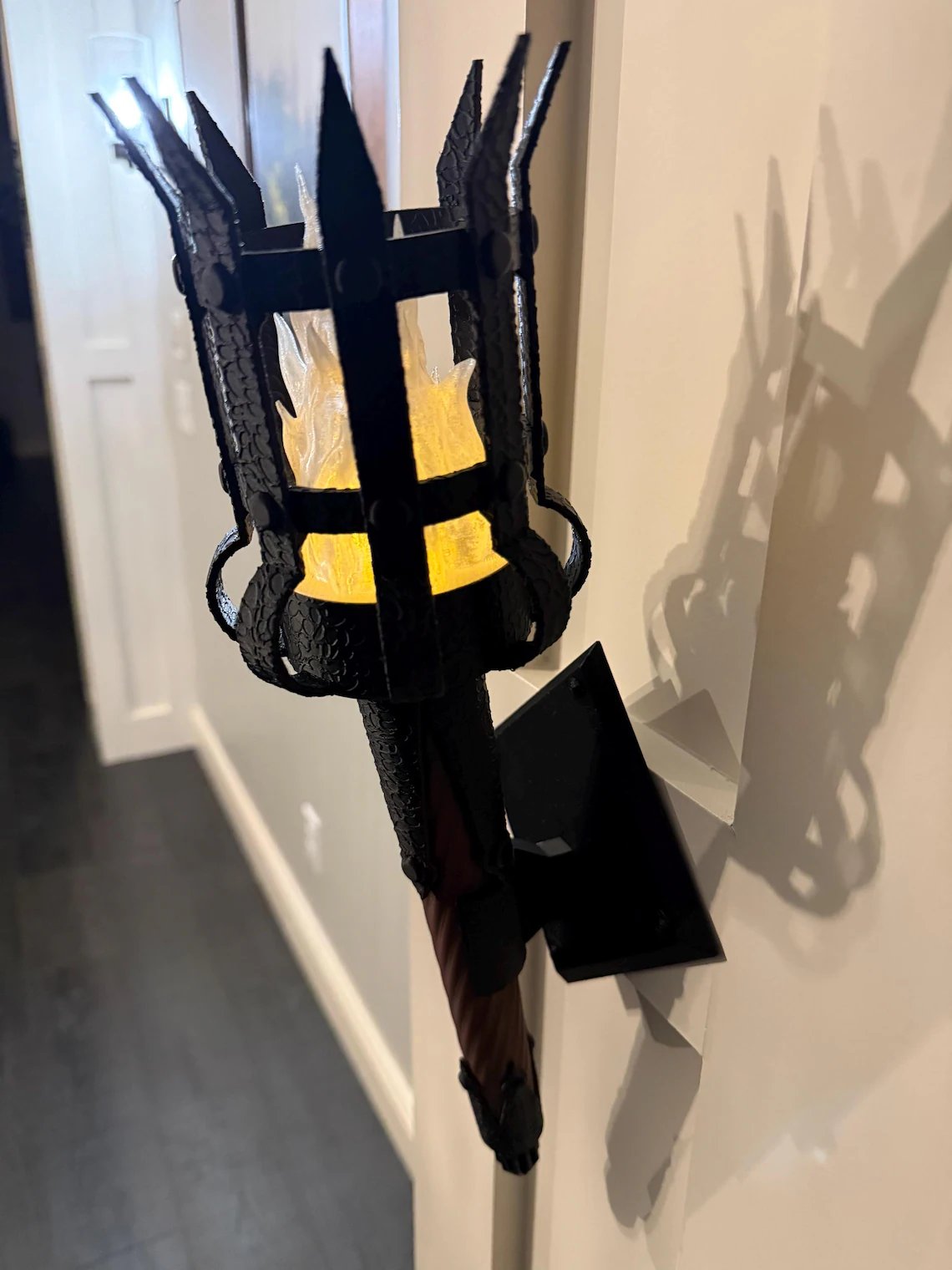 Medieval Torch Wall Sconce: Battery LED Realistic Candle Light with Remote