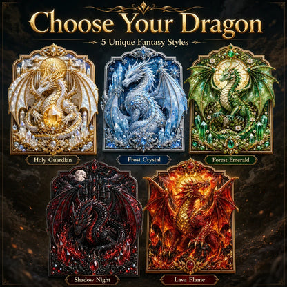 🐉 3D Layered Dragon Diamond Painting Kit, 5 Styles Fantasy Crystal Pearl Drill DIY Art Decor 25×30cm