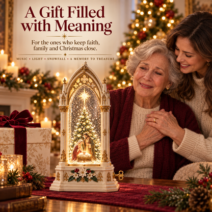🎄 Christmas Hot Sale ✨ Bethlehem Christmas Chapel™ – Lighted Musical Snowfall Keepsake