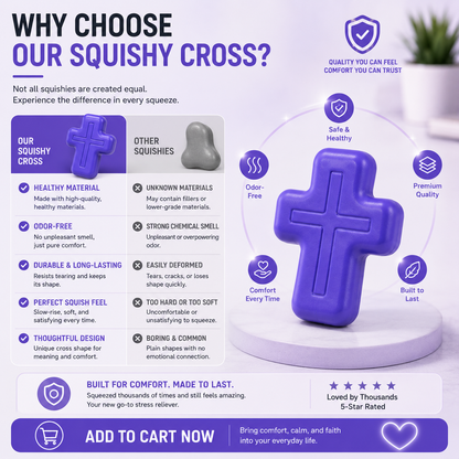 🔥Buy 1 Get 1 Free✝️ Faith-Inspired Cross Squishy – Soft, Odor-Free & Satisfying Squeeze Toy