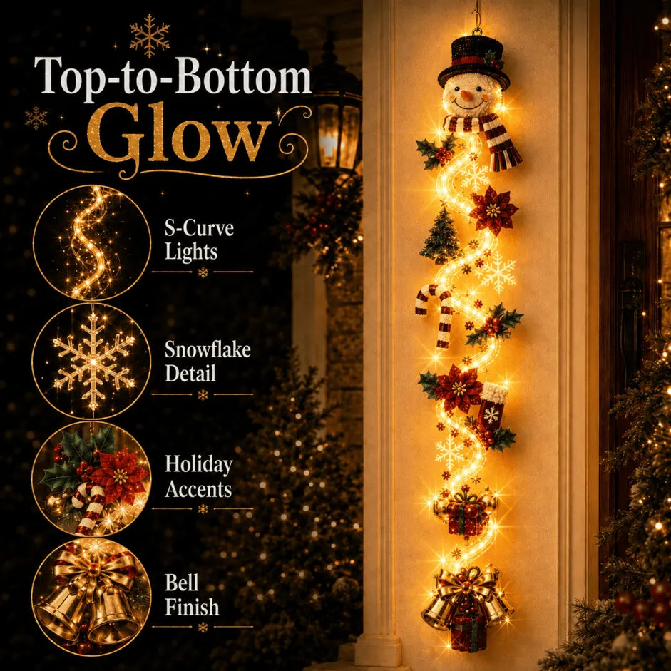 ⏳ Last Day 49% OFF – 🎄Glowing Christmas Door Hanger | 6 Festive Lighted Designs with Warm Glow, Dimensional Details & Space-Saving Vertical Décor ✨