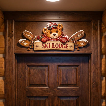 6 Styles Door Topper Collection ❄️🎿 | Rustic Winter Mountain Cabin Door Frame Decor, Christmas Above-Door Wall Sign, Seasonal Porch Home Ornament