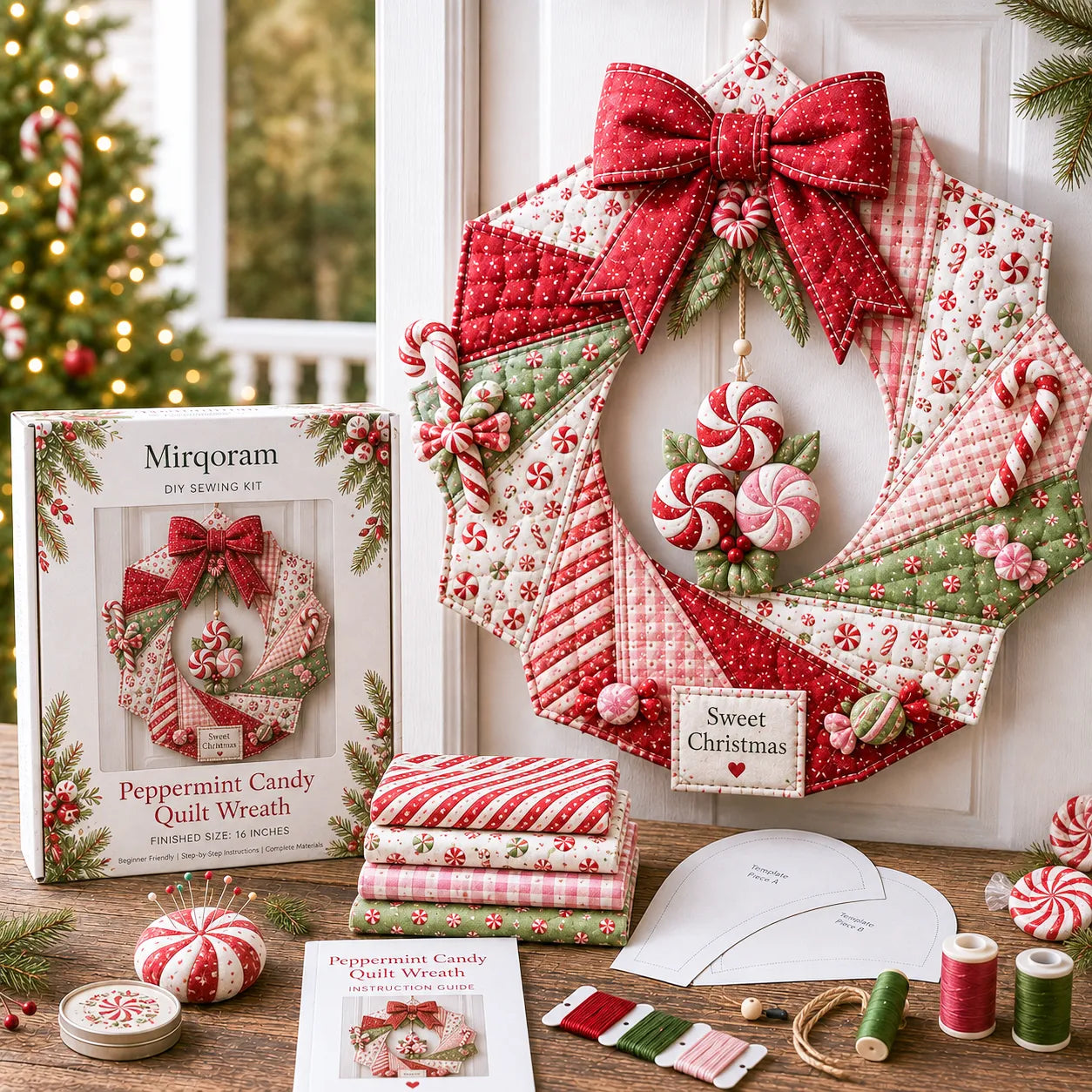 🔥LAST DAY 50% OFF - 🎄Christmas Fabric Wreath DIY Kit 💫