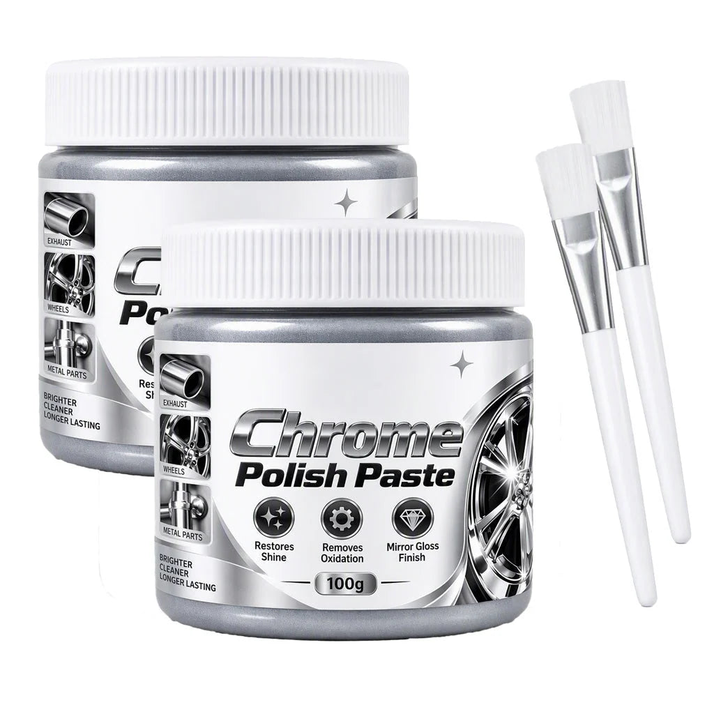✨ Metal & Chrome Polish Restorer Paste with Brush – 100 g⏳