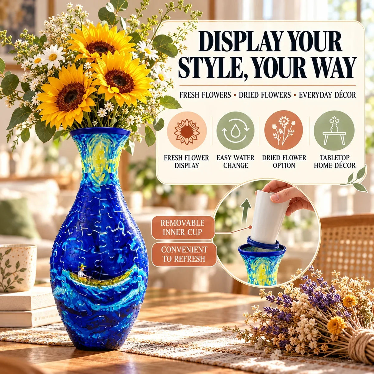 🔥Hot Sale🔥 ✨ 3d Diy Puzzle Vase – 11 Creative Designs, Decorative Flower Vase & Craft Gift