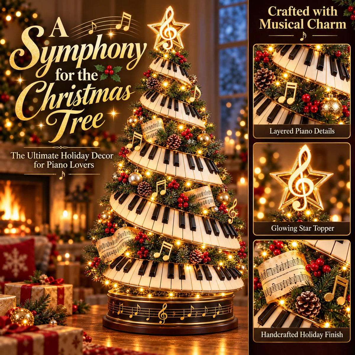 🎄 Christmas Hot Sale - 🎹✨Where Music Meets Christmas Magic – Glowing Piano Tree