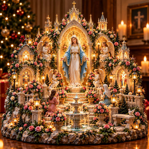 🌹 A Mother's Love, A Light of Grace ✨ Virgin Mary LED Sanctuary – Faith, Hope & Everlasting Love