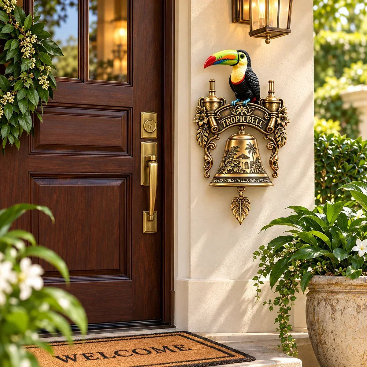 TROPICBELL™ Vintage Toucan Brass Doorbell