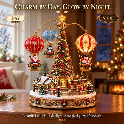 🎅🎈 Animated Christmas Hot Air Balloon Village – Light-Up Holiday Display
