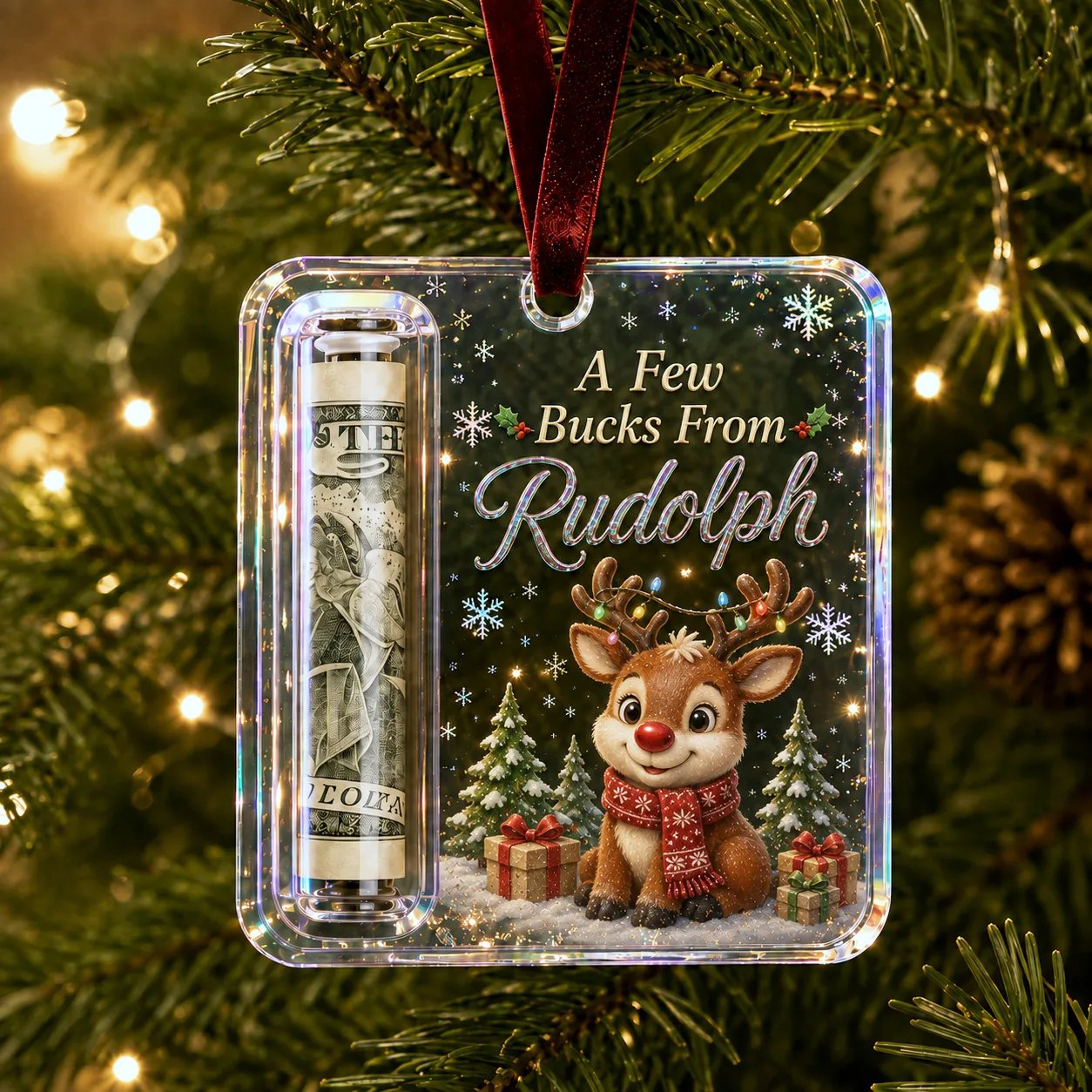 🔥Last day with huge discounts! – ✨🎄Christmas Cash Gift Holder Ornament