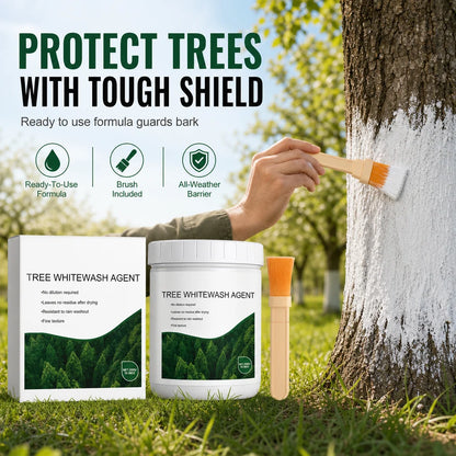 Tree Trunk Whitewash Protective Set 300g with Brush for Frost and Insect Protection on Roadside Trees🍀