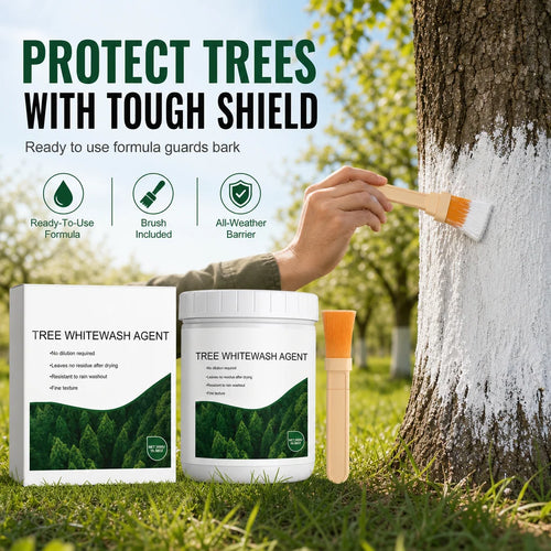 Tree Trunk Whitewash Protective Set 300g with Brush for Frost and Insect Protection on Roadside Trees🍀
