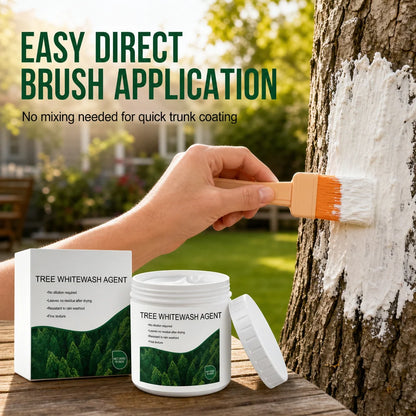 Tree Trunk Whitewash Protective Set 300g with Brush for Frost and Insect Protection on Roadside Trees🍀