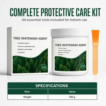 Tree Trunk Whitewash Protective Set 300g with Brush for Frost and Insect Protection on Roadside Trees🍀