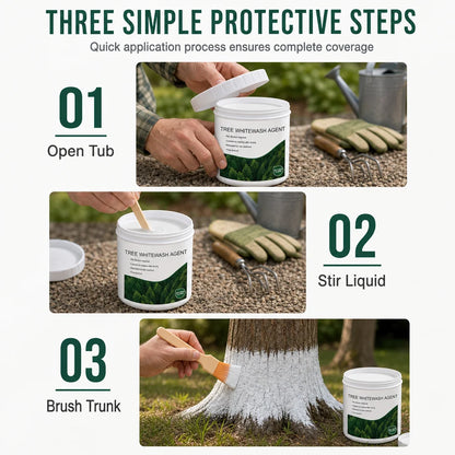 Tree Trunk Whitewash Protective Set 300g with Brush for Frost and Insect Protection on Roadside Trees🍀