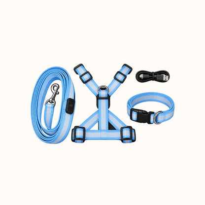 💙LED Light-Up Dog Harness and Leash Set