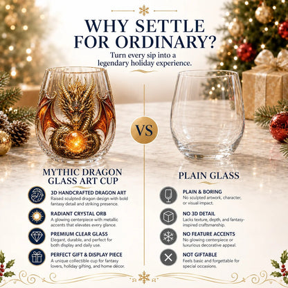 🐉✨ 3D Mythic Dragon Glass Art Cup | Luxury Raised Fantasy Glassware for Whiskey, Home Bar Décor & Legendary Gifts 🎁