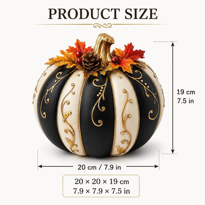 🎉Lighted Black & Ivory Pumpkin Decor with Remote