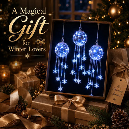 ⏳ Last Day 49% OFF – ❄️ Icy Glow Hanging Ornament™ | Crystal-Style Globe with Cascading Snowflakes & Dreamy Icy Blue LED Glow for Christmas Trees, Windows & Cozy Winter Décor 💎