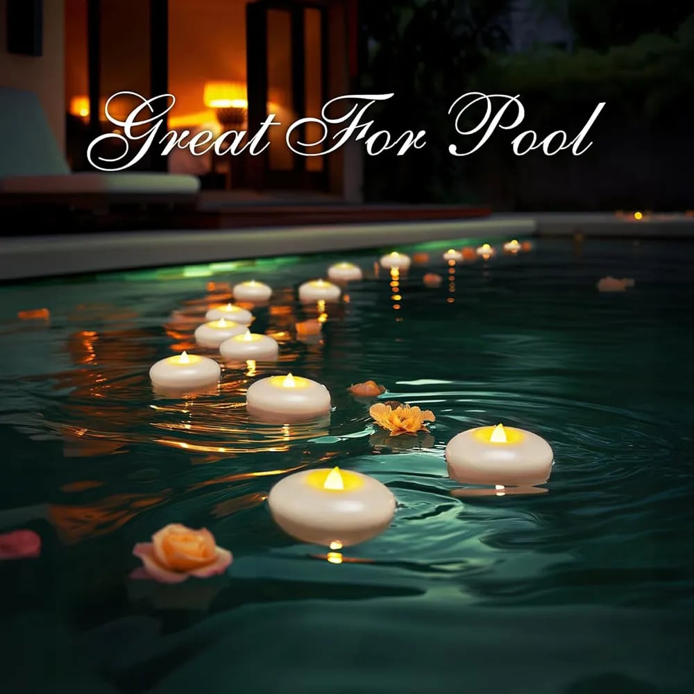 🎉🕯️Water-Activated Flameless Floating LED Candles – Romantic Waterproof Glow for Any Occasion