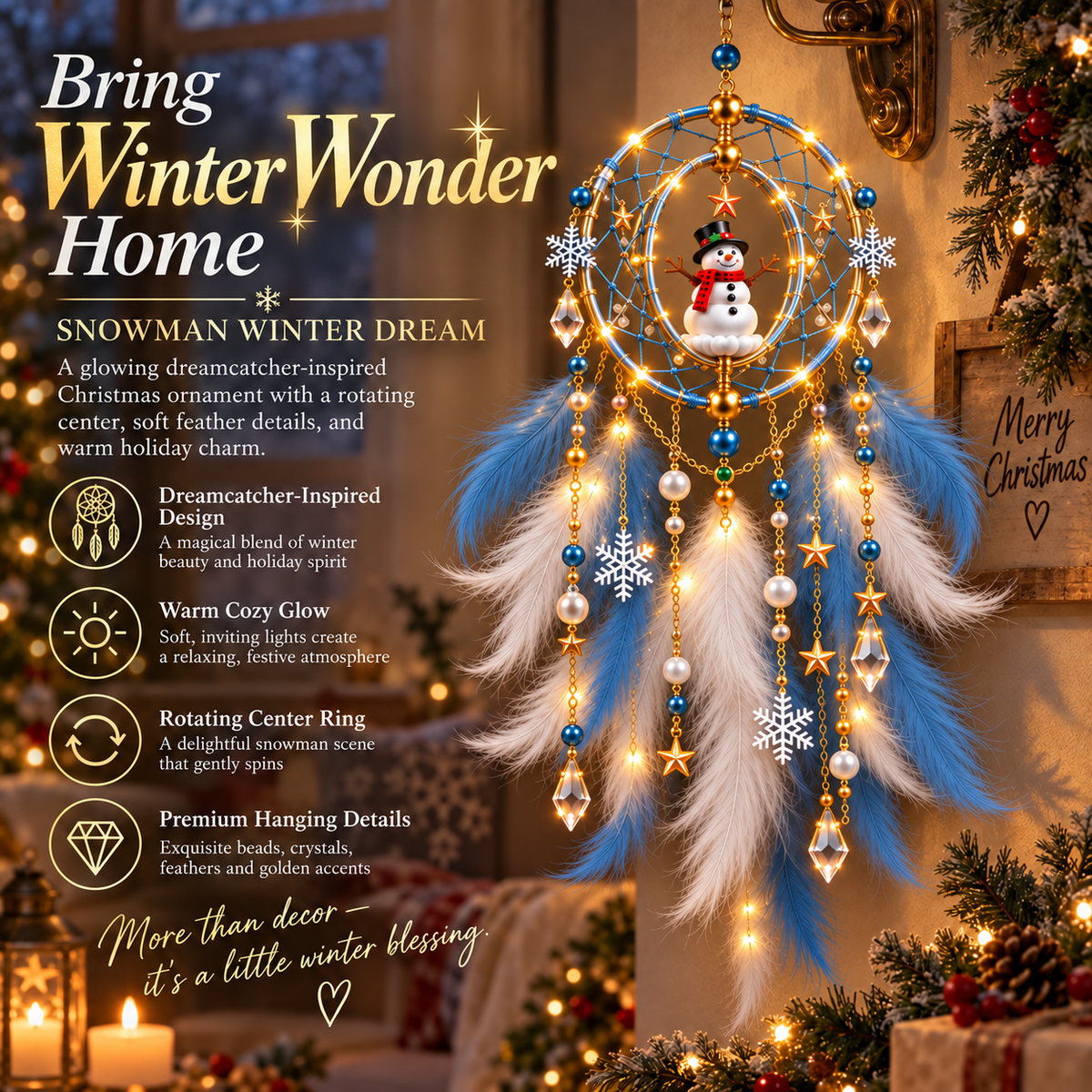 ✨️Christmas Dreamcatcher  Décor — A Small Token of Warmth, Protection & Holiday Blessings