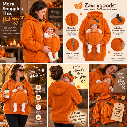 🧡 Our Little Pumpkin Babywearing Hoodie – Cozy Halloween Moments for Mom & Baby
