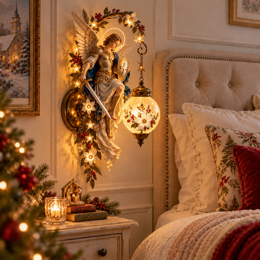 Archangel Michael Sacred Christmas Wall Lamp