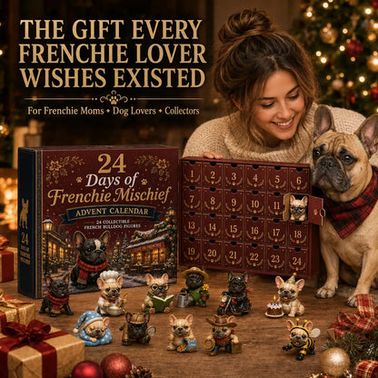 🔥Last day with huge discounts! 🐶 24-Day French Bulldog Christmas Advent Calendar🎄✨