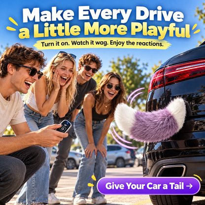 🥳2026 HOT SALE-🐾 Remote Control Moving Car Tail – USB Rechargeable Fluffy Vehicle Decoration