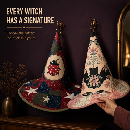 🧙‍♀️ ✨ Quilted Patchwork Witch Hat – Choose Your Magical Pattern