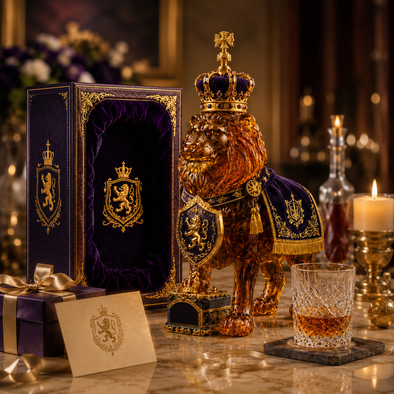 👑Crown 87th Anniversary Royal Lion Whiskey Bottle