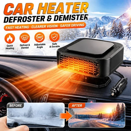 🔥Portable Car Heater Defroster with 360-Degree Rotating Base