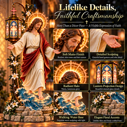 ✝️ Walk by Faith™ – Jesus Walking on Water Divine Reflection Light