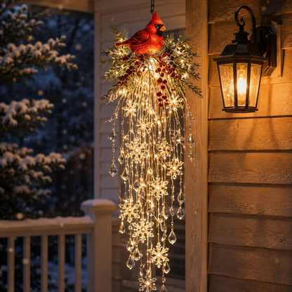 Crystal Cascade Christmas Light™ – Hanging Snowflake & Crystal LED Porch Décor ✨❄️