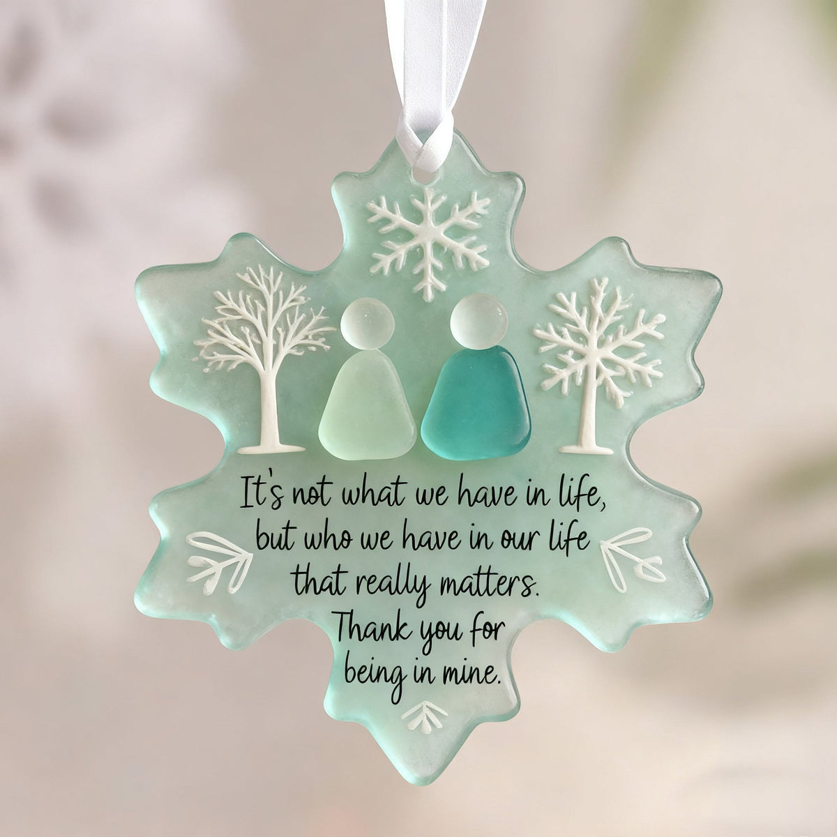 🌊Handmade Sea Glass Keepsake Ornament 🍁❄ A Meaningful Gift for Friendship, Family & Love