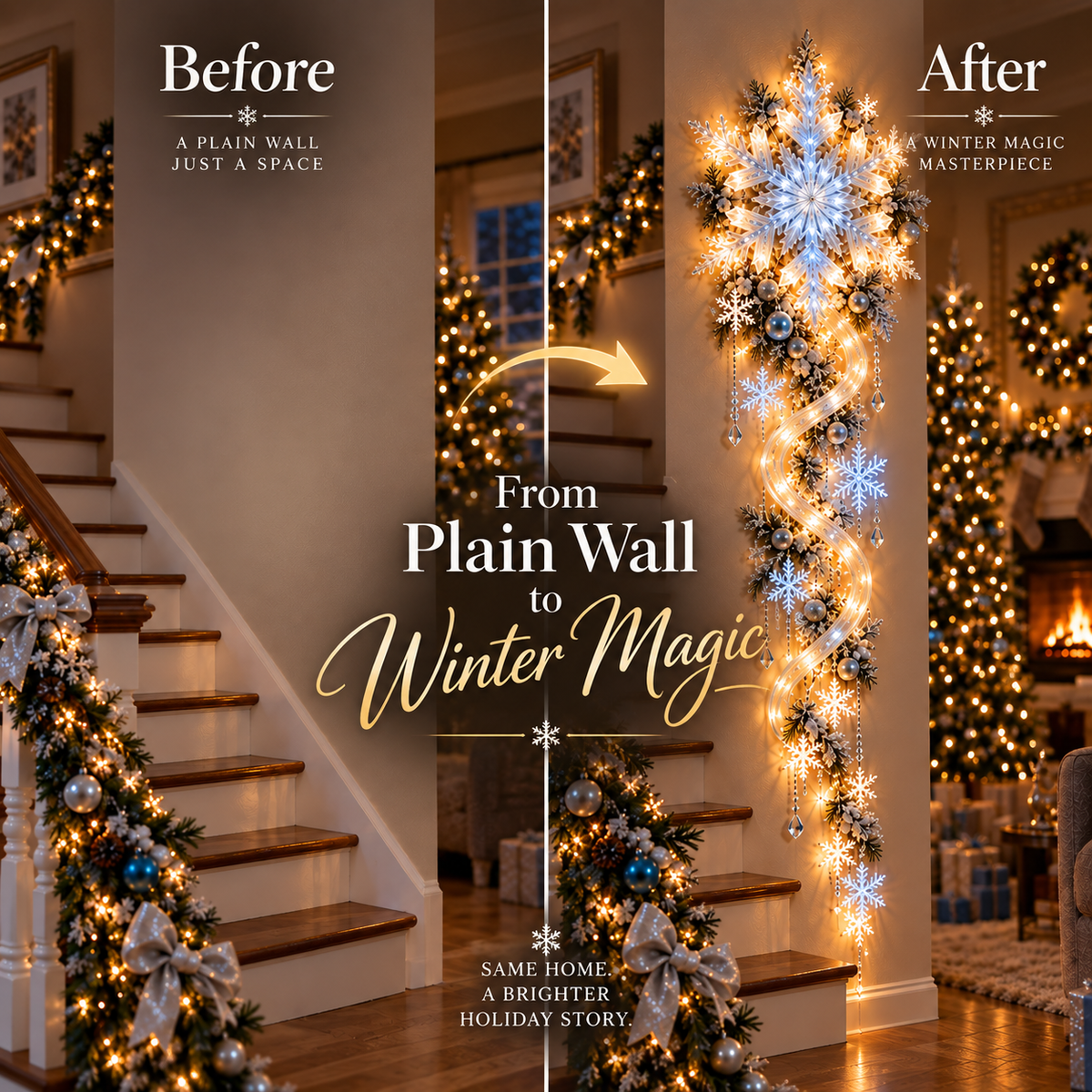 ❄️Giant Snowflake Blizzard Trail™- Let the Snowstorm Glow Indoors
