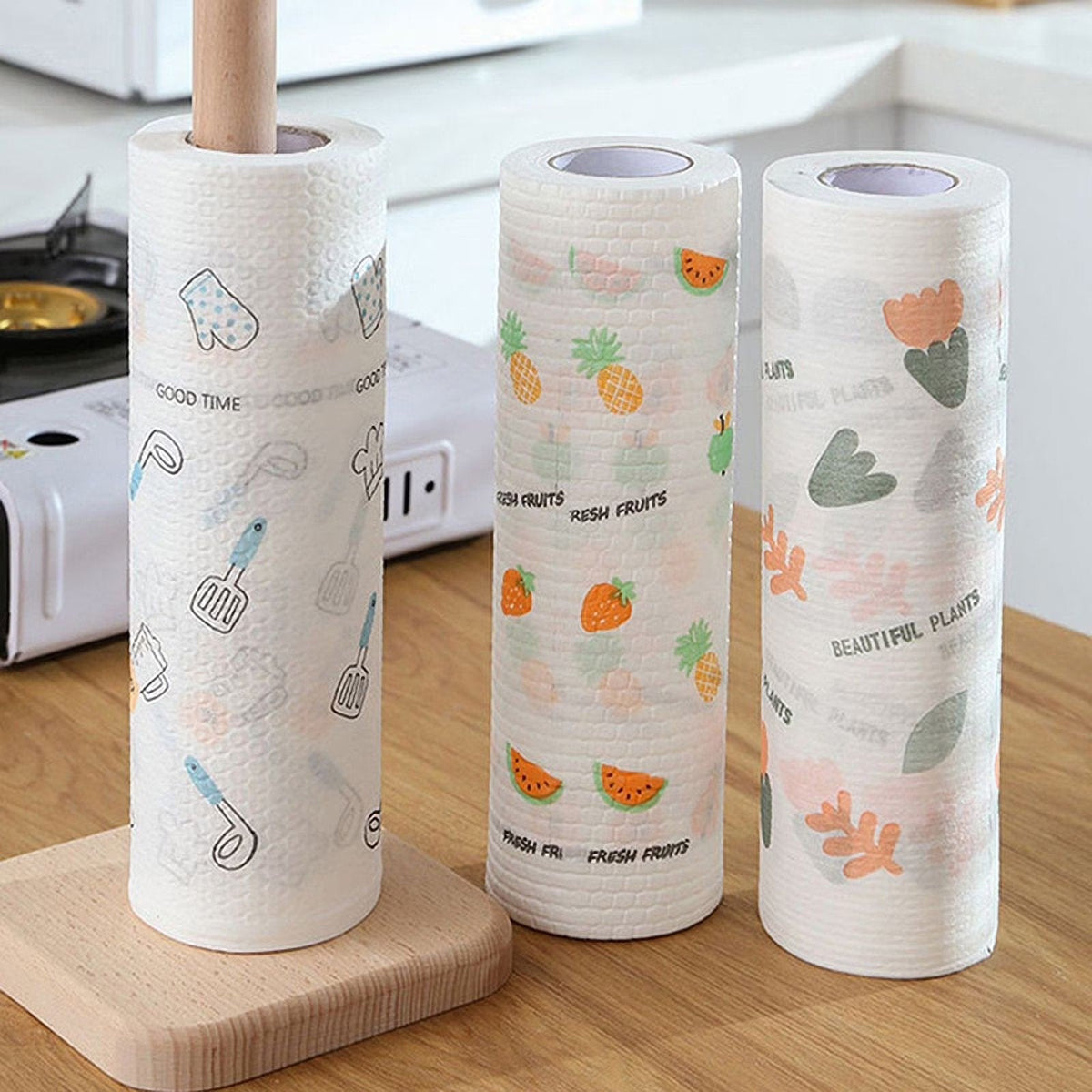 50-Piece Reusable Cleaning Cloth Roll – Washable Tear-Off Kitchen & Home Rags