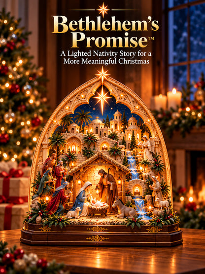 ⭐ Bethlehem's Promise™ – Lighted 3D Nativity Village with Radiant Star of Bethlehem