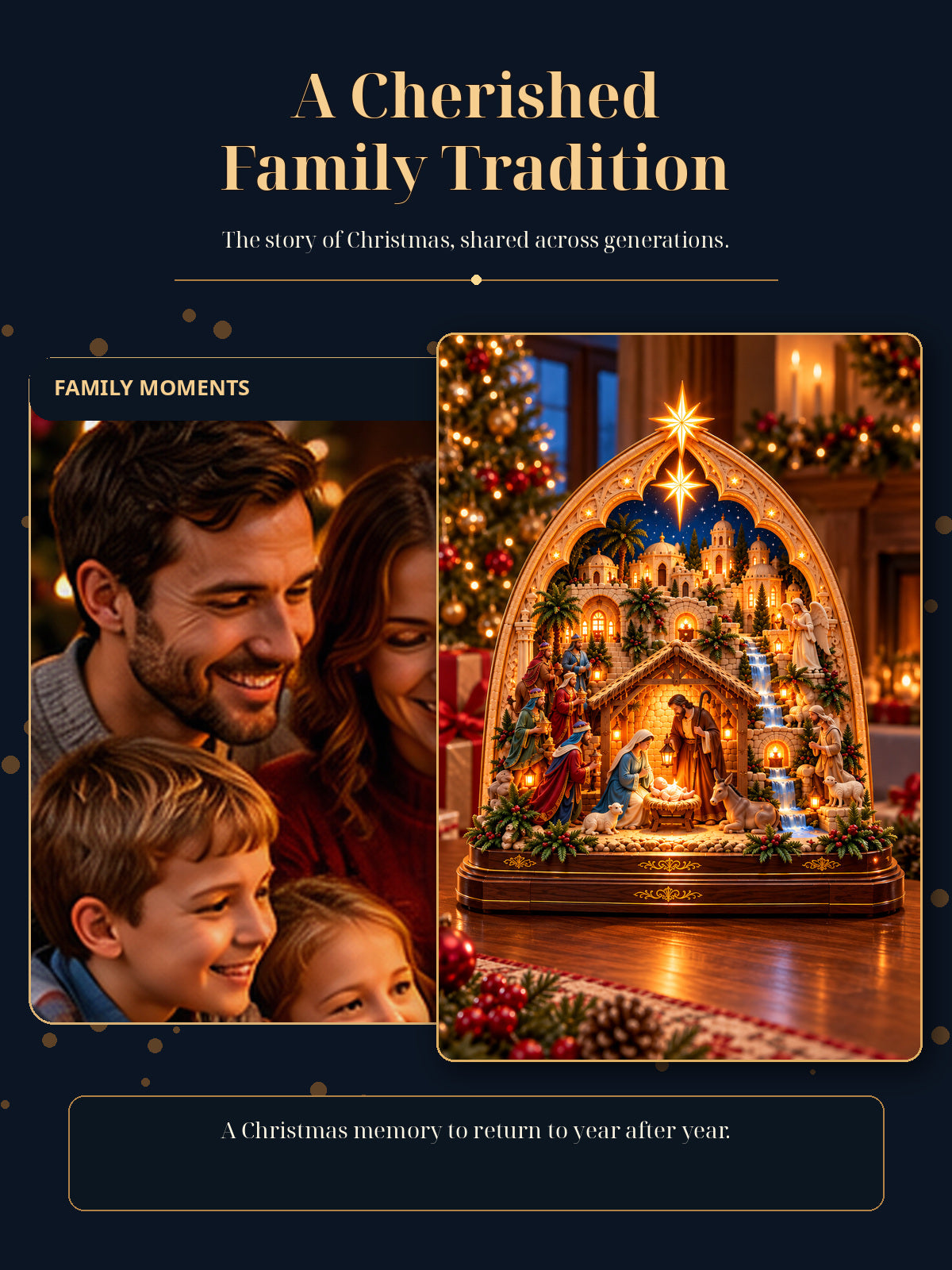⭐ Bethlehem's Promise™ – Lighted 3D Nativity Village with Radiant Star of Bethlehem