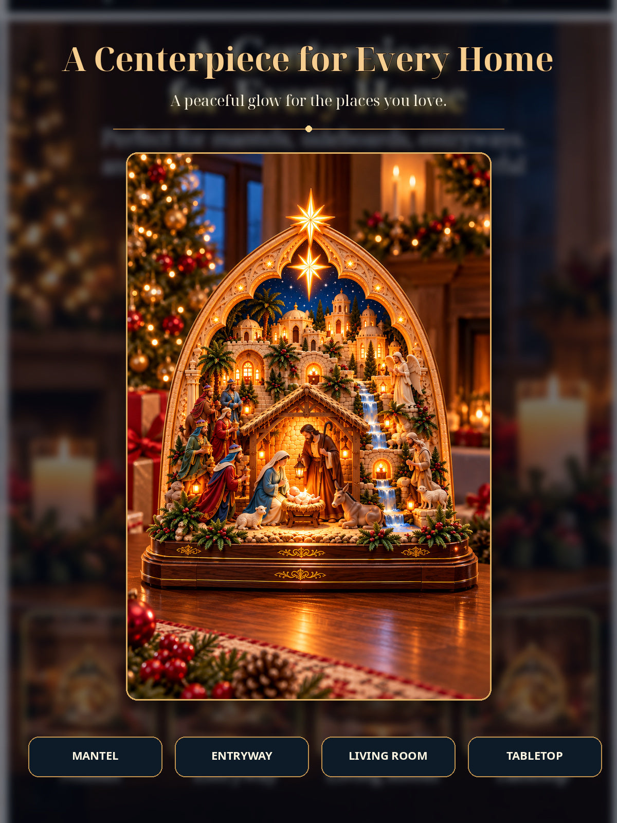 ⭐ Bethlehem's Promise™ – Lighted 3D Nativity Village with Radiant Star of Bethlehem