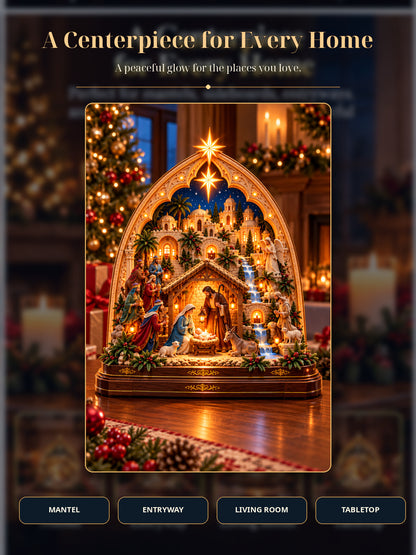 ⭐ Bethlehem's Promise™ – Lighted 3D Nativity Village with Radiant Star of Bethlehem