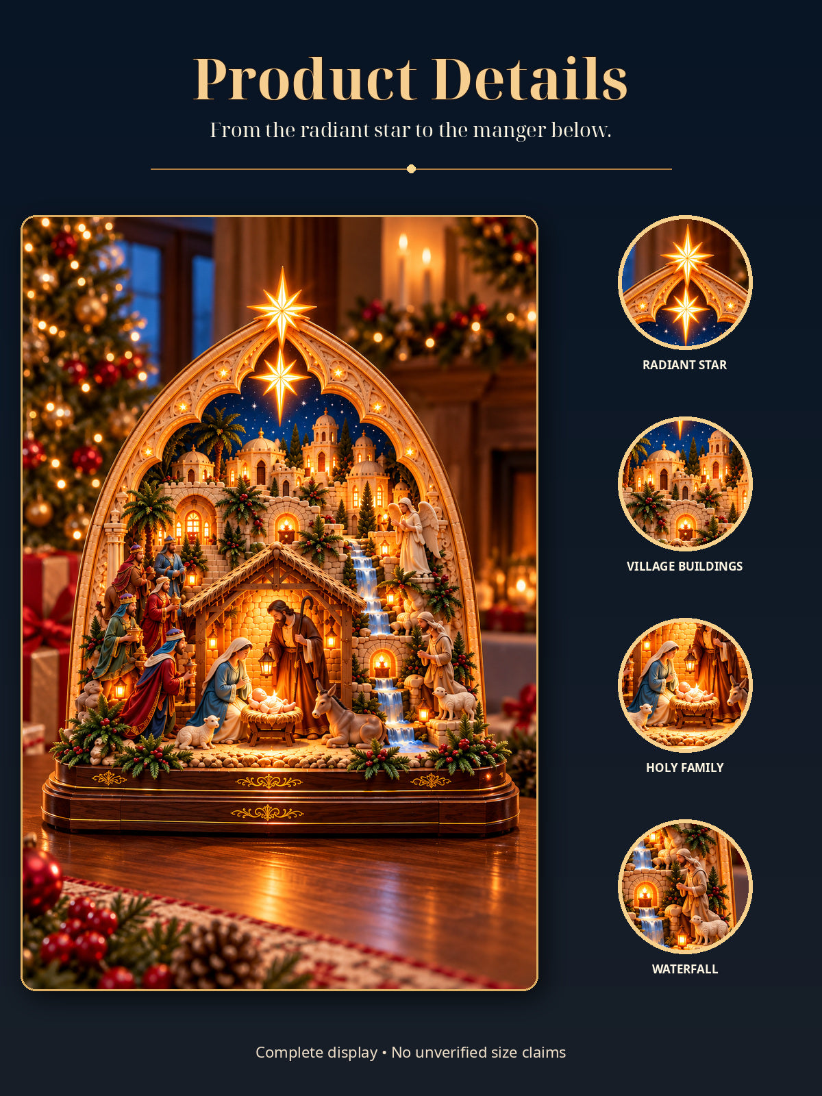 ⭐ Bethlehem's Promise™ – Lighted 3D Nativity Village with Radiant Star of Bethlehem