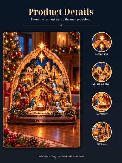 ⭐ Bethlehem's Promise™ – Lighted 3D Nativity Village with Radiant Star of Bethlehem