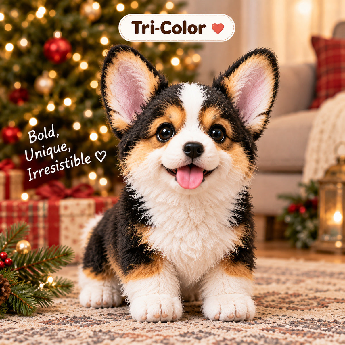 Corgi Buddy walking and barking