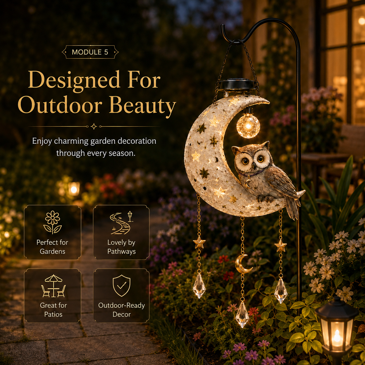 🔥 LAST DAY 49% OFF-Solar Owl Moon Garden Light