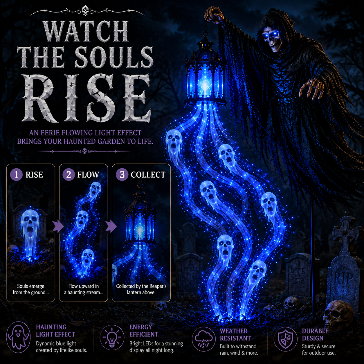 🔥 Today Only: 49% OFF 🔥Animated Halloween Soul Harvester Garden Light Collection💀