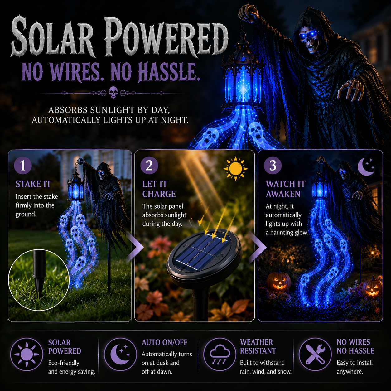 🎁Today 49% OFF🎁💀Halloween Soul Harvester Animated Garden Light